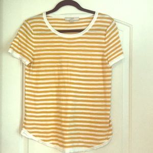 LOFT Mustard / white stripped top